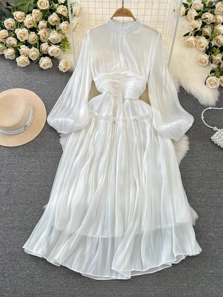 a line wedding dress satin A-line Wedding Dresses Elegant V-neck White Ivory Satin Vestido De Nov –  TANYA BRIDAL main image 0