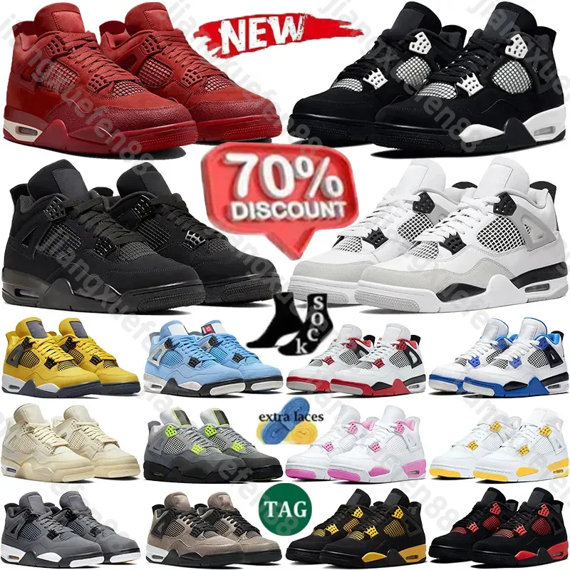 with Box Jumpman 4 Desinger 4s Running Shoes Black Cat Sneakers Olive Canvas Mens and Women Shoes Militarythunder Sail Oreo University