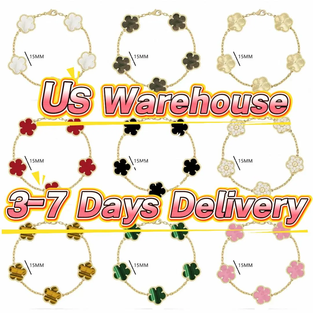 Brangle Luxury Clover Flower Bracelet With Flower Design 15mm US Warehouse ...