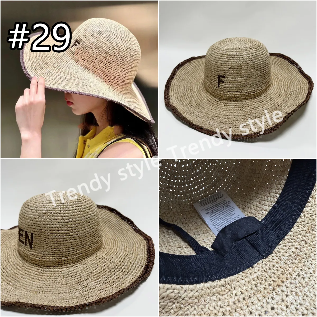 2025 Newest fisherman hat bucket men women's denim hats with two ribbons beach hat