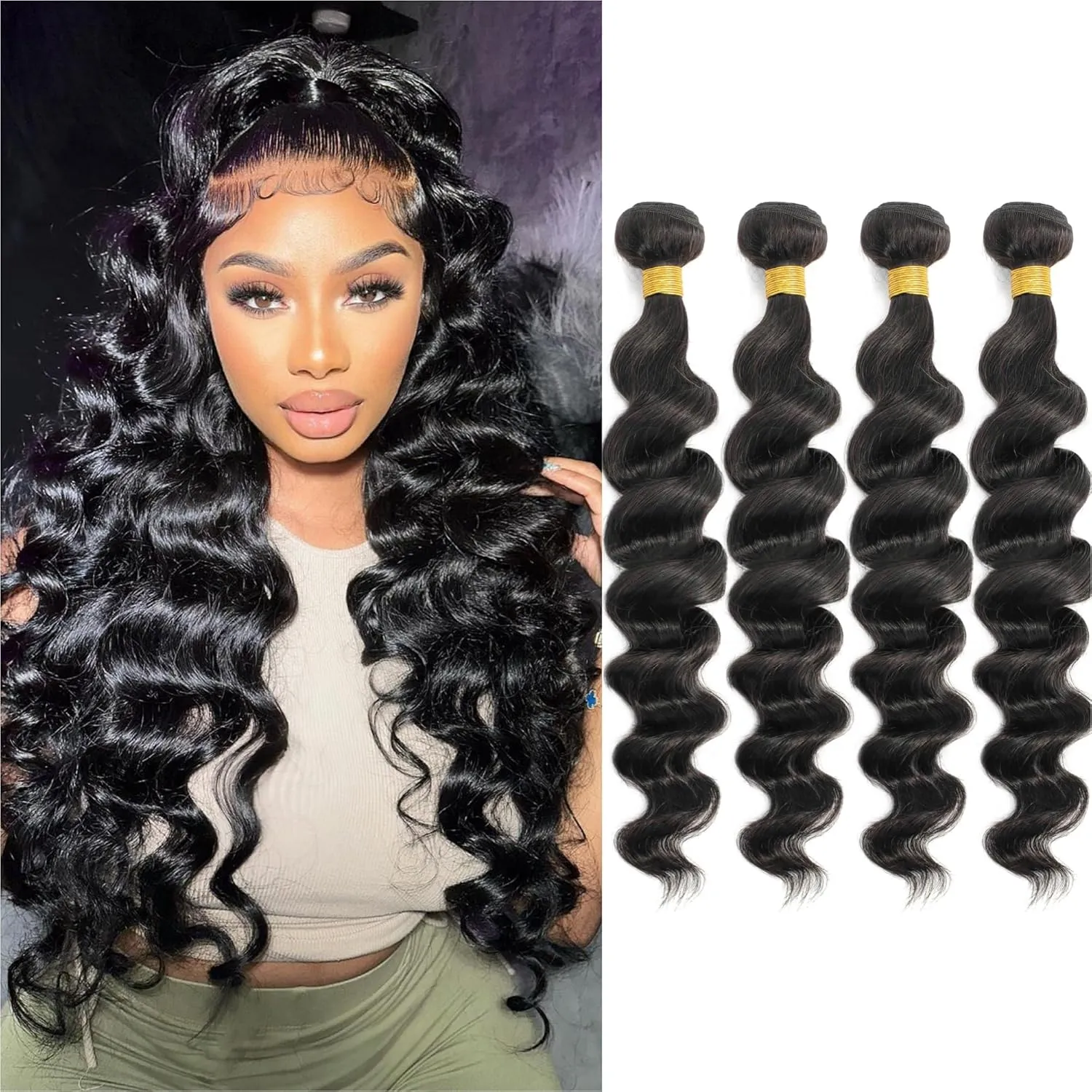 Brazilian Body Wave Hair Weave Bundles - Natural Black 