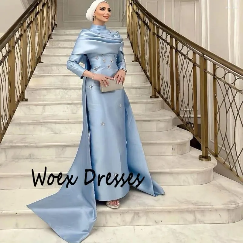 Party Dresses Customized Baby Blue Satin Evening... From Zhoujunwei,  $115.72 | DHgate.Com