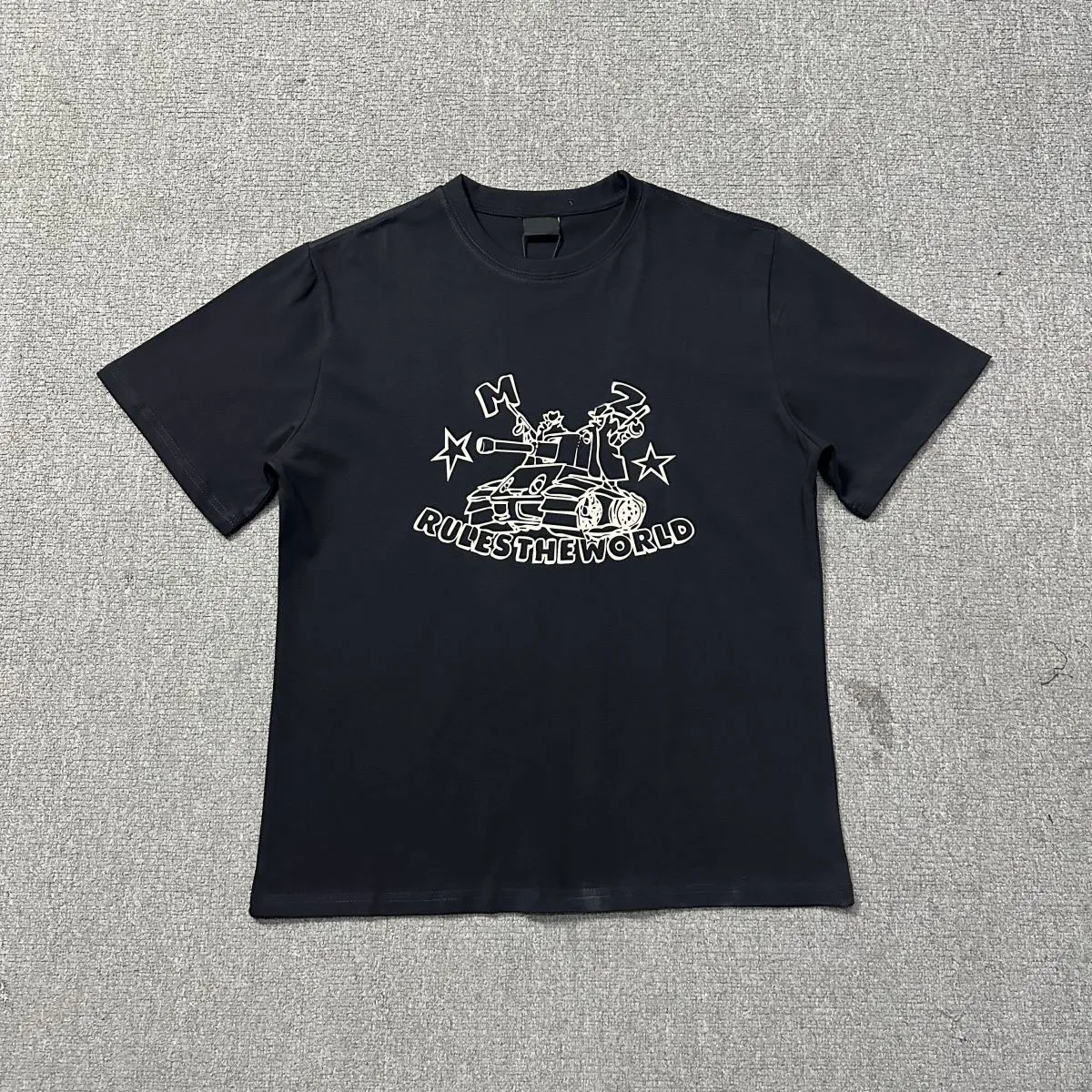 スウェット・トレーナー ARIES Acid No Problem Man to Man Black STAR20002BLK STAR2000 Wholesale Y2K Designer Mens Hip Hop Printed Vintage Tee