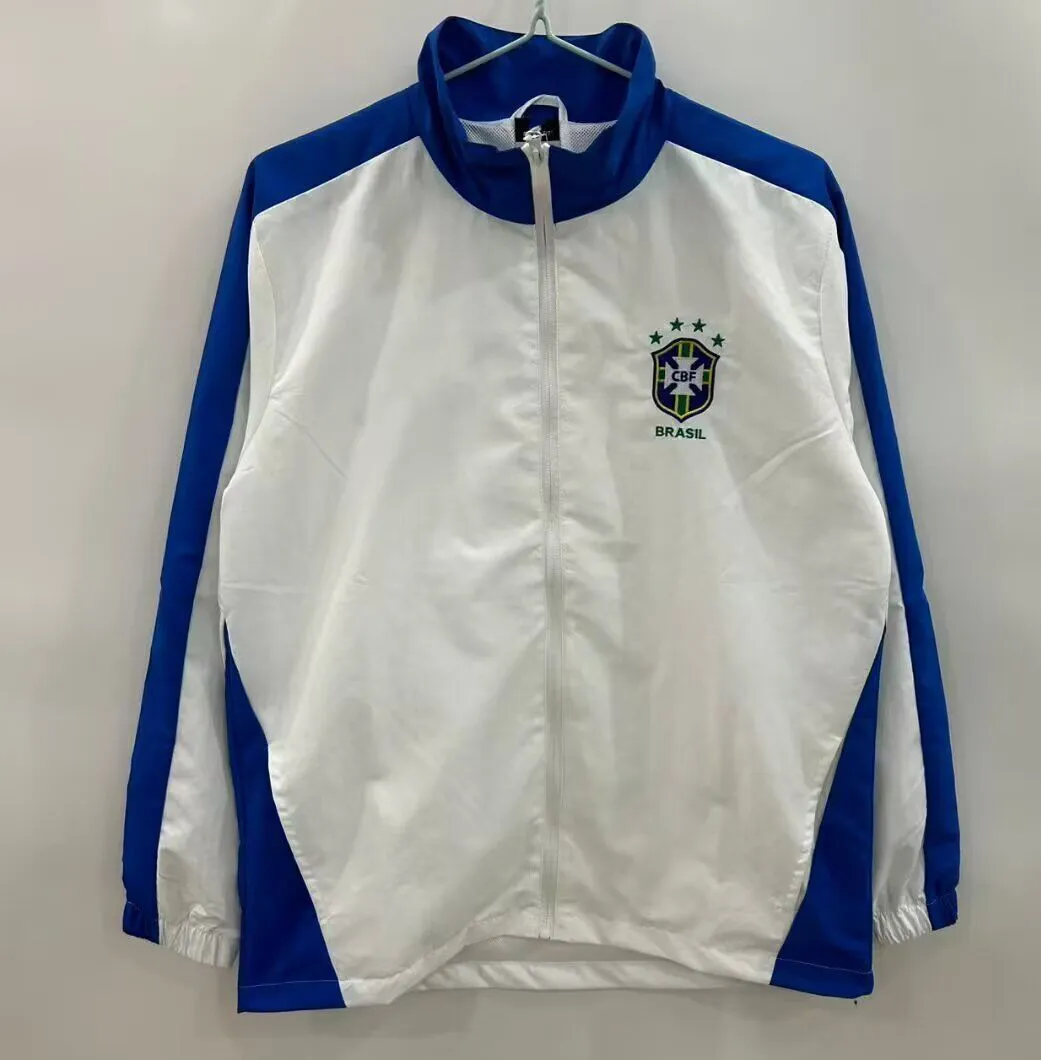 新しいレトロ ブラジル 1996 サッカー トラックスーツ ジッパー付き