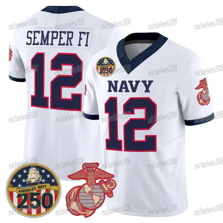 Navy Midshipmen 2025 26 Jersey With 250th Anniversary From