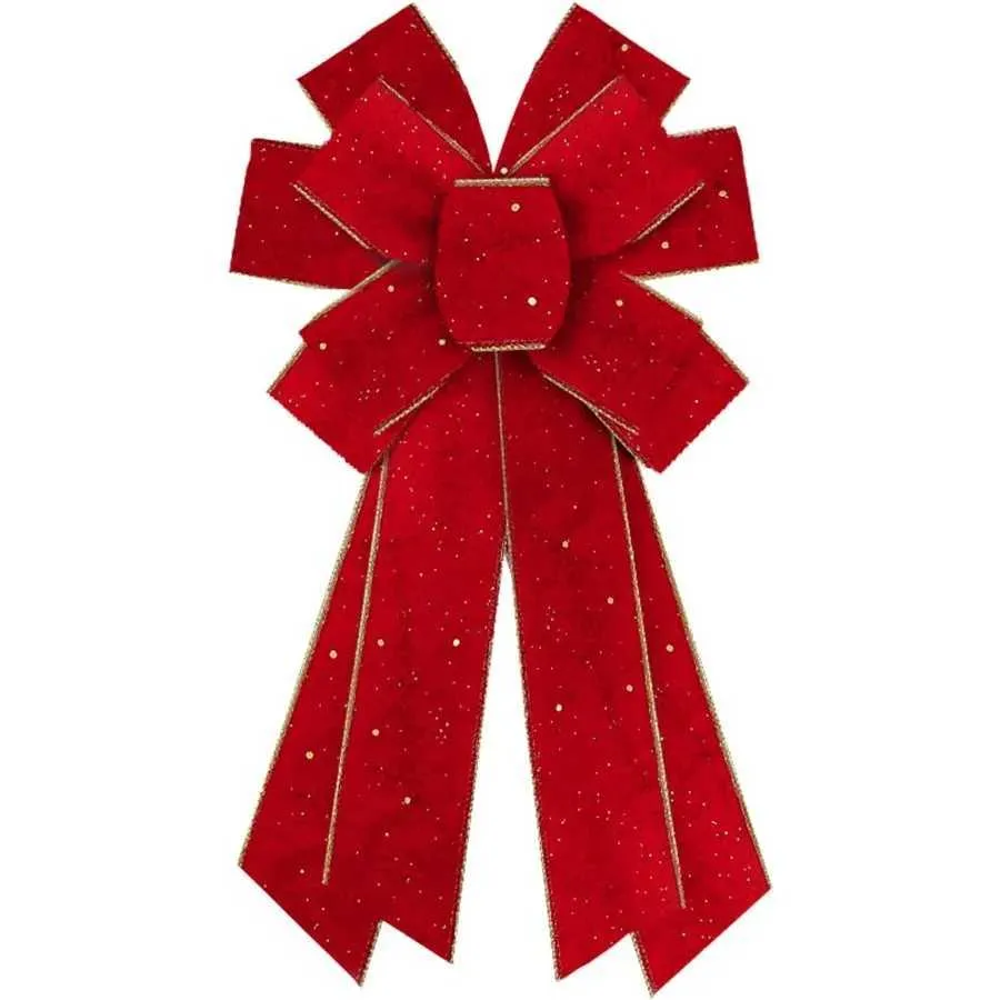 Large Christmas Bows For Wreath Glitter Red Velvet Wreath Bow Xmas ...