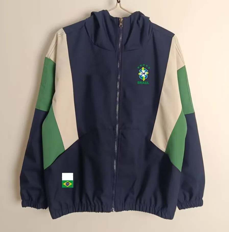 新しいレトロ ブラジル 1996 サッカー トラックスーツ ジッパー付き