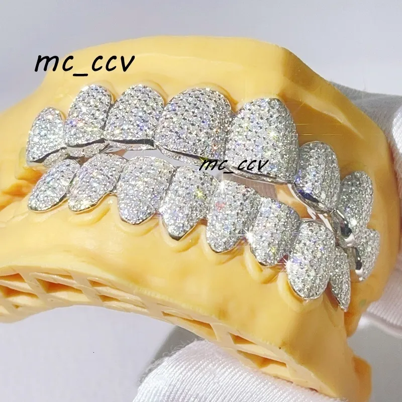 Fashion Fully Iced Out Rapper Jewelry Custom Made VVS Moissanite Diamond Grillz_voghion.com