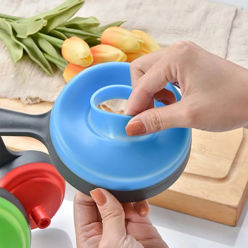 Set Di 3 Imbuti Pieghevoli In Silicone Per Cucina – Bocca Larga E Stretta – Per Marmellata, Olio E Travasi – Antiscottatura E Alimentare – Pratico E Salvaspazio - 3