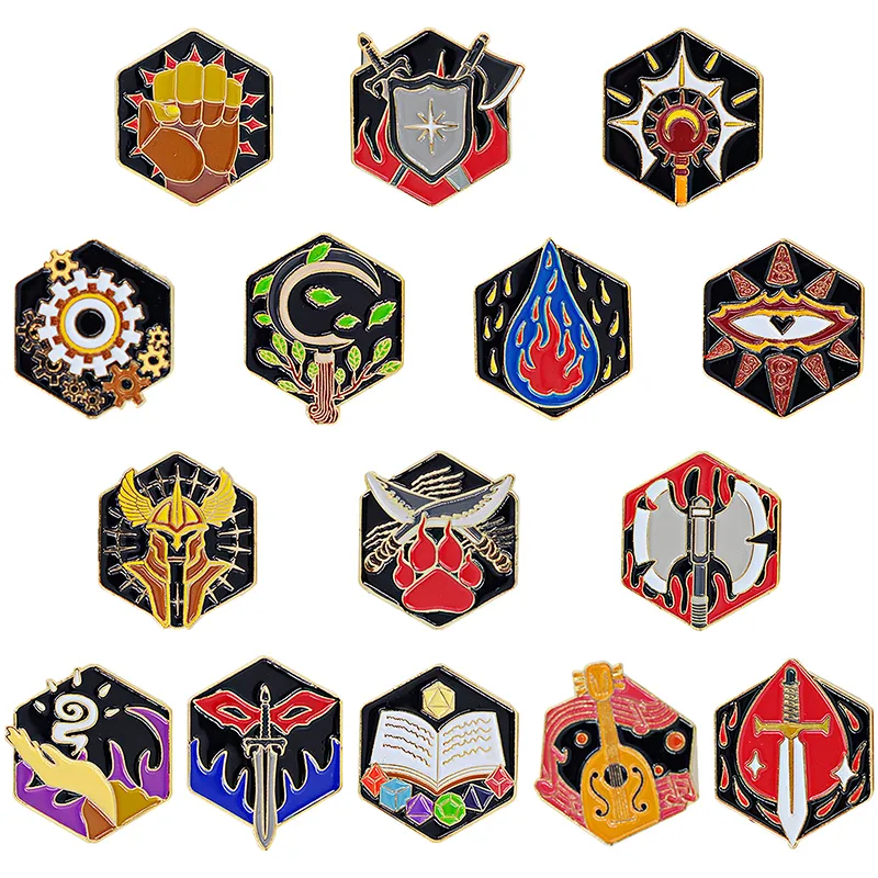 Set Of CZYY DND 5E Character Class And DM Hard Target Lapel Pins ...