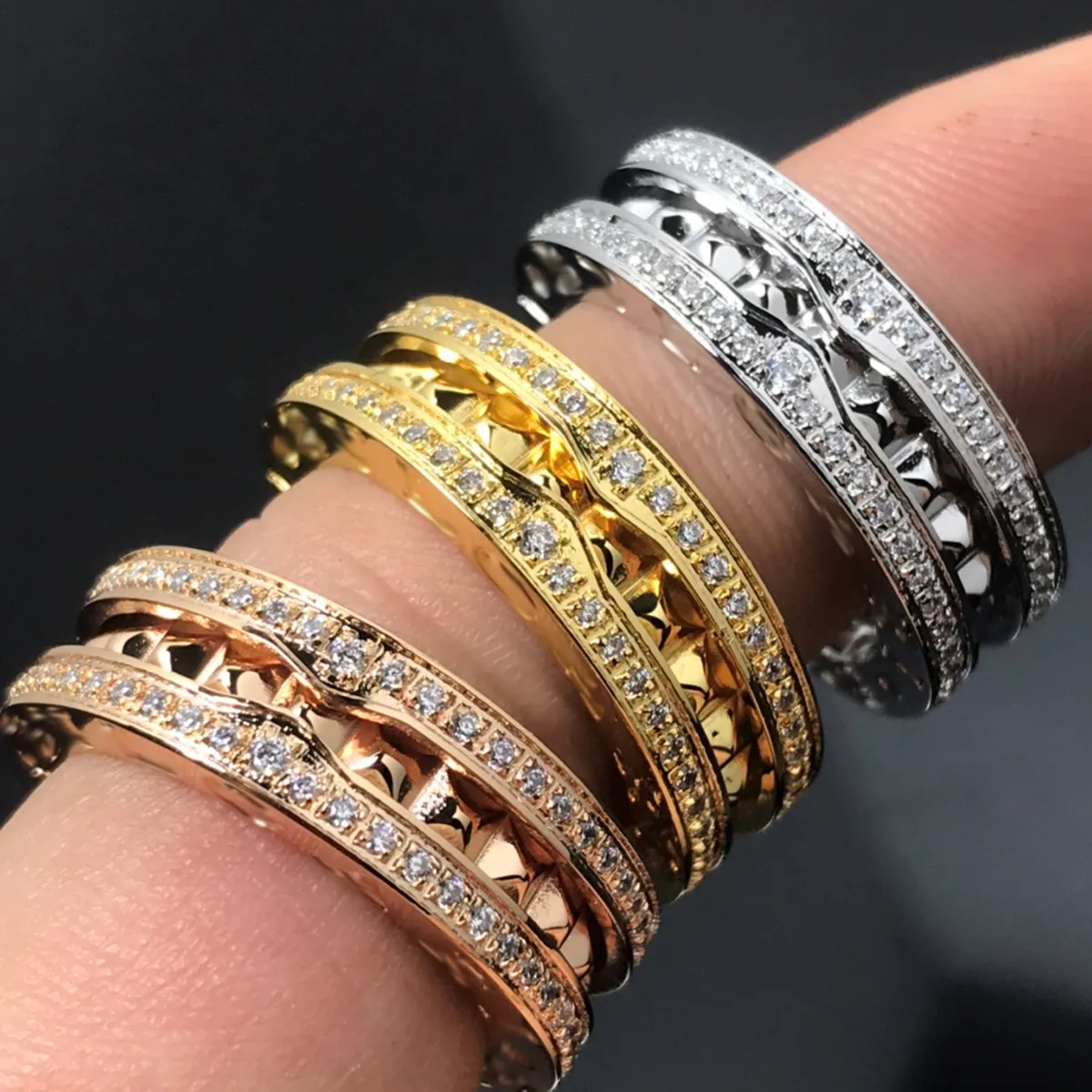 Stylish Titanium Steel Love Ring for Men & Women with Rose Gold Trim