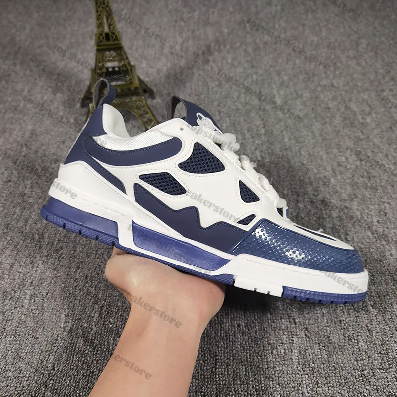 Luxurys mens casual shoes Men designer sneakers Skate Sneaker Marine White black Grey Green red pink low platform womens trainers navy purple snake skin brown shoe