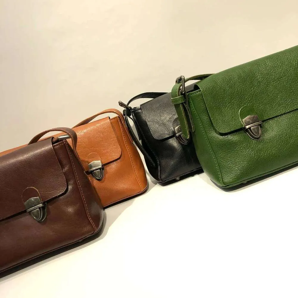 Vintage Damen Handtasche Aus Echtleder Umhängetasche Schultertasche_voghion.com