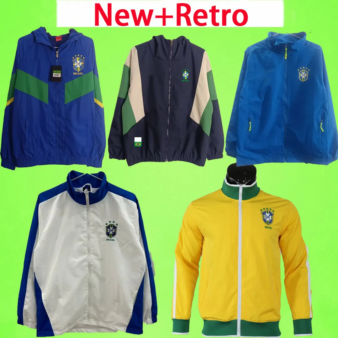 新しいレトロ ブラジル 1996 サッカー トラックスーツ ジッパー付き