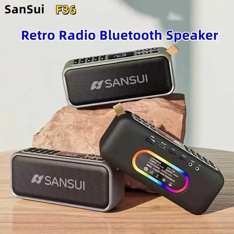 SANSUI F36 Retro FM Wireless Bluetooth Speaker USB/TF Mini