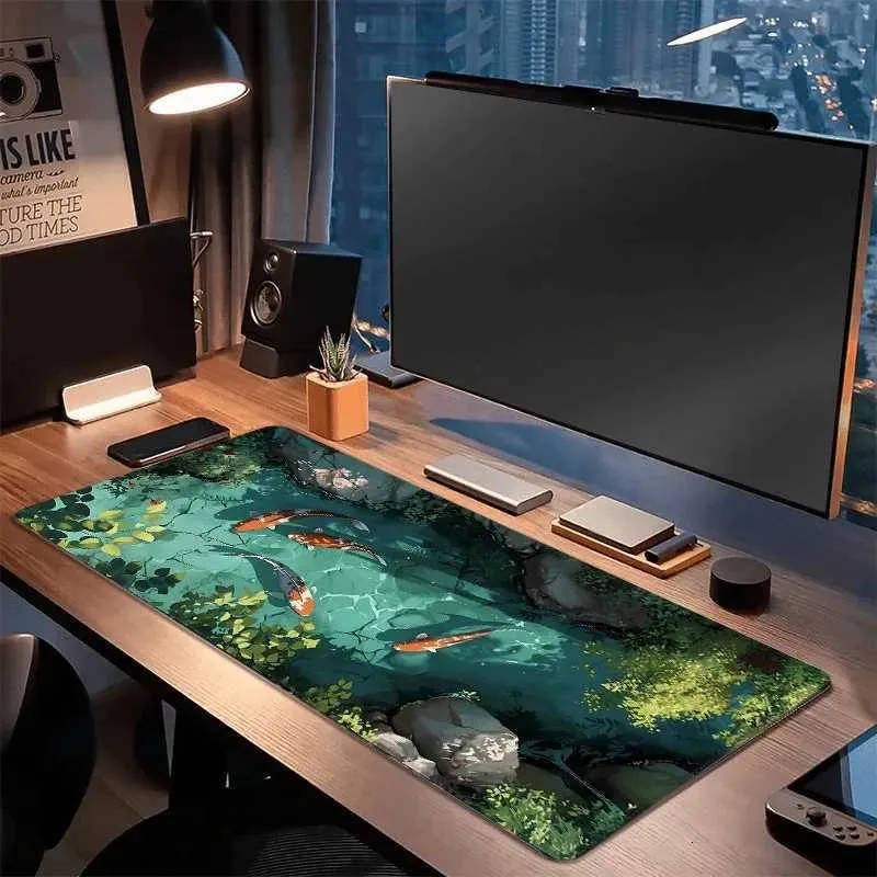 Large Koi Patterned Desk Mat Sewn Edge Gaming Mouse... From Haitonia ...