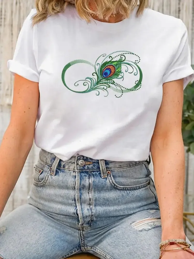 Butterfly Graphic T Shirt For Women, Short Sleeve 90s Style