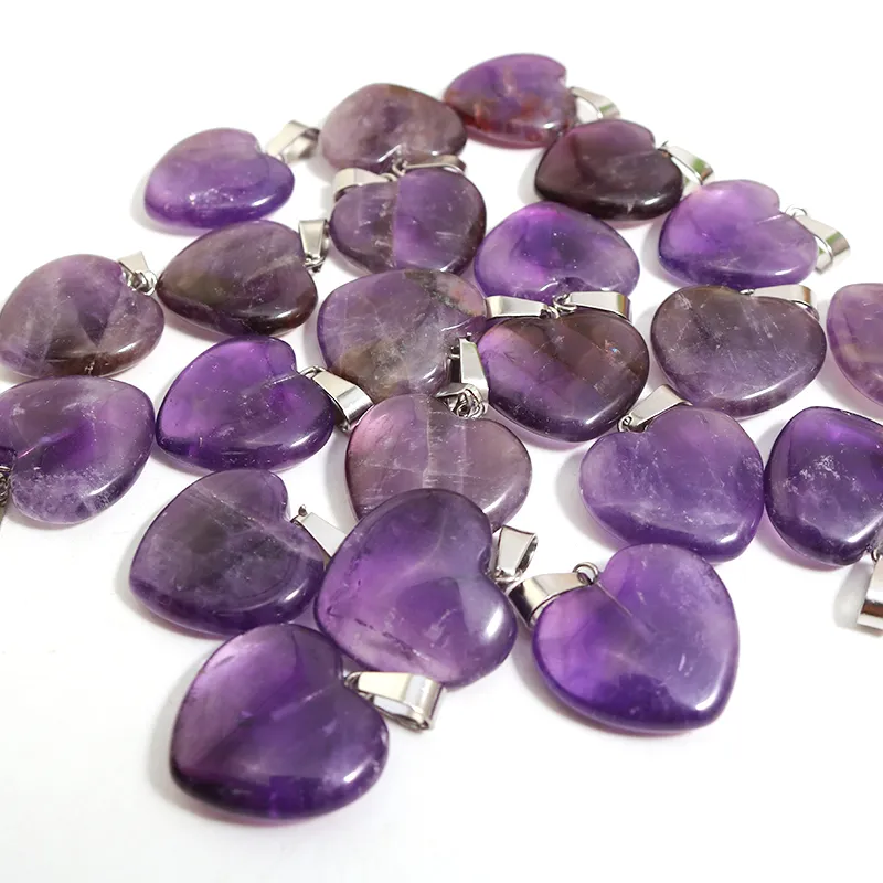 Pendente Cuore Di Ametista Con Cornice In Argento - Tibet Milano - Foto 2