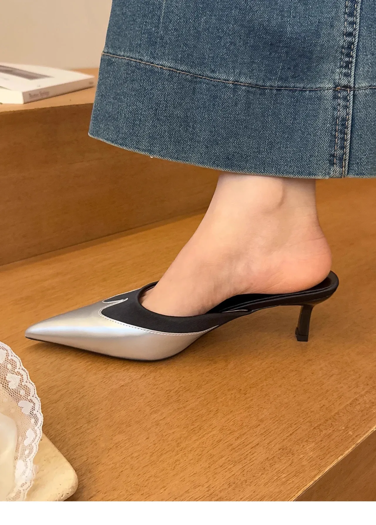 Elegante Transparente Herz-mules Mit Spitzer Kappe High Heels_voghion.com
