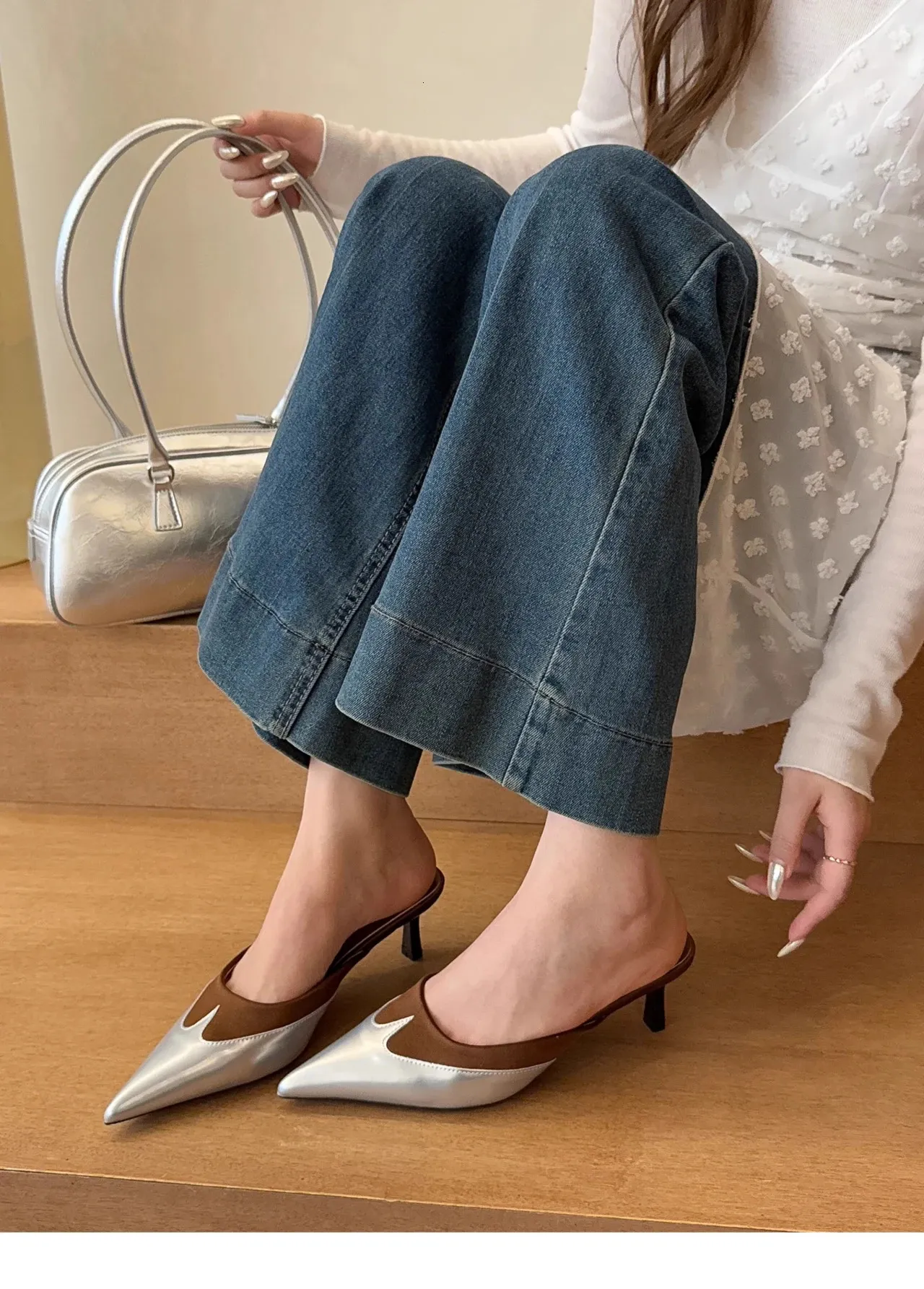 Elegante Transparente Herz-mules Mit Spitzer Kappe High Heels_voghion.com