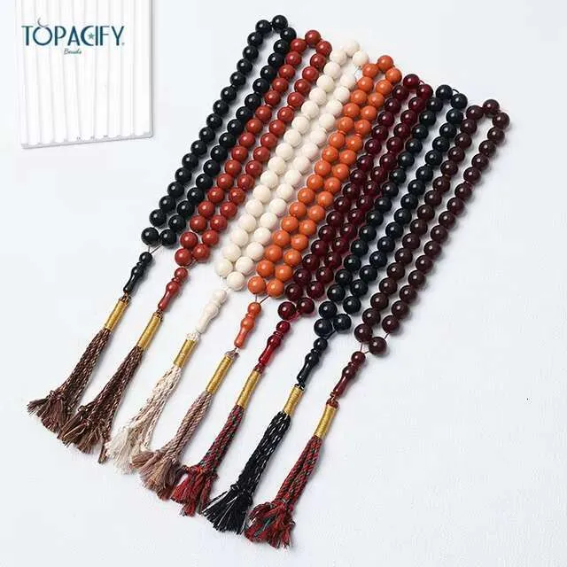 Elegant 14mm Rosary Style Beaded Necklace Unisex Islamic Prayer