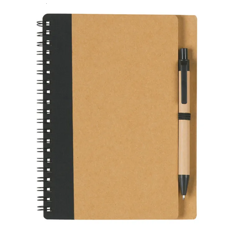 Advertising Coil Notebooks With Logo   Kraft Paper... 