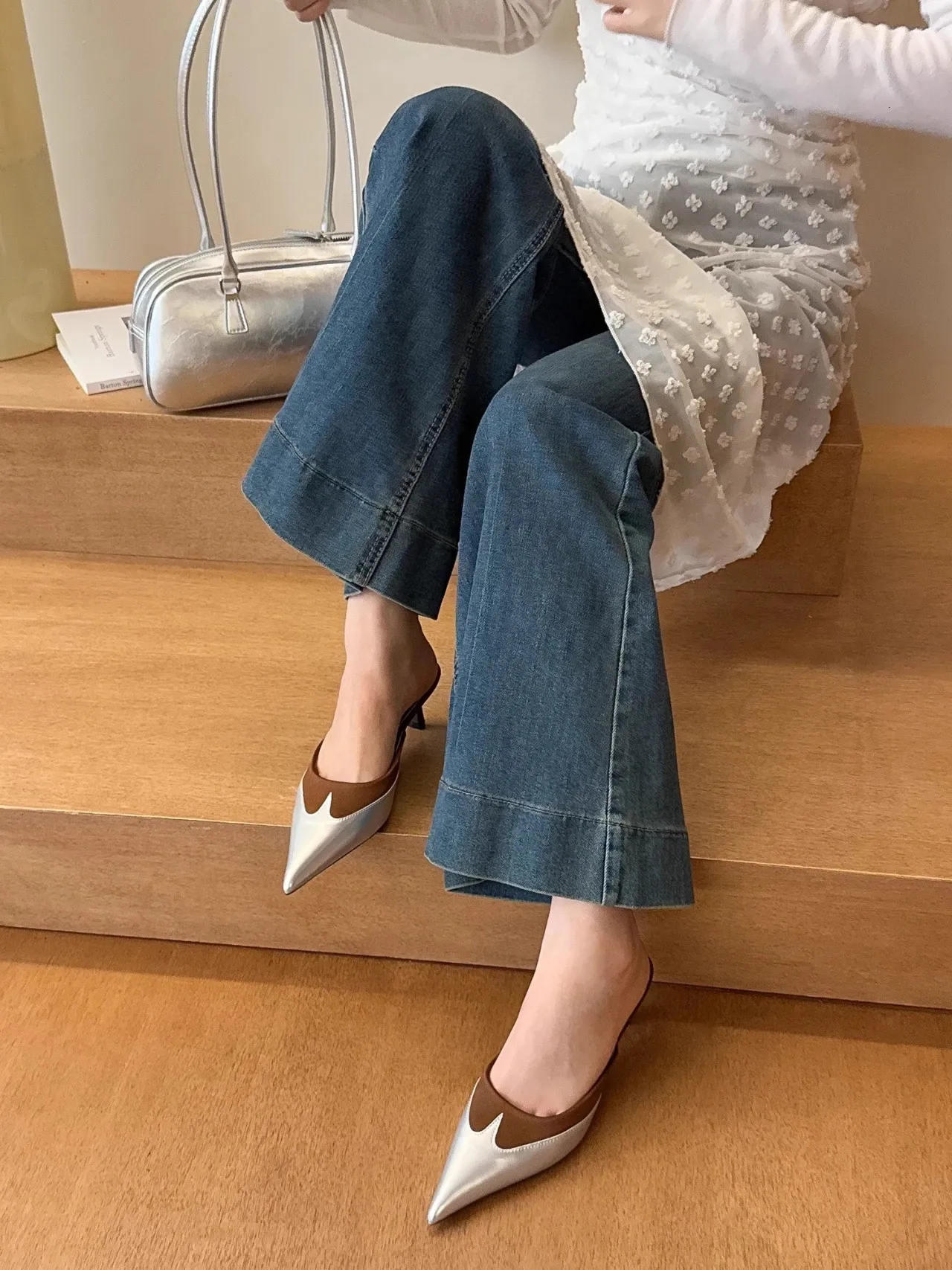 Elegante Transparente Herz-mules Mit Spitzer Kappe High Heels_voghion.com