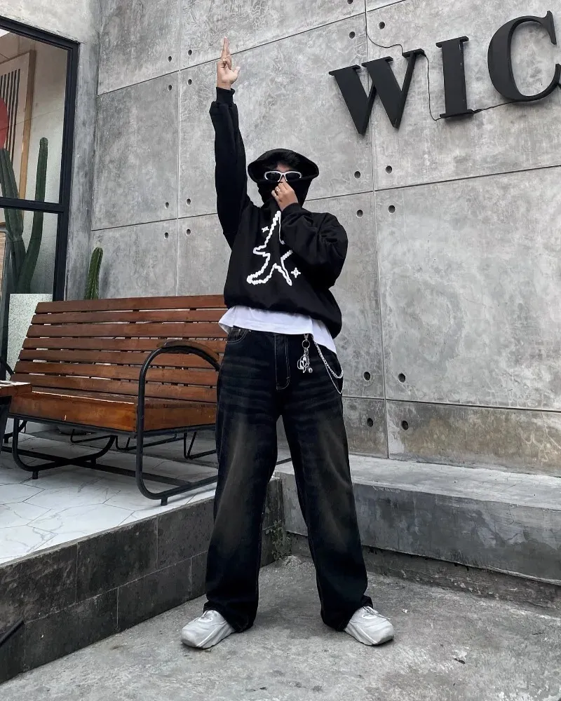 Street Hip Hop Hoodie Retro Y2K American Harajuku From