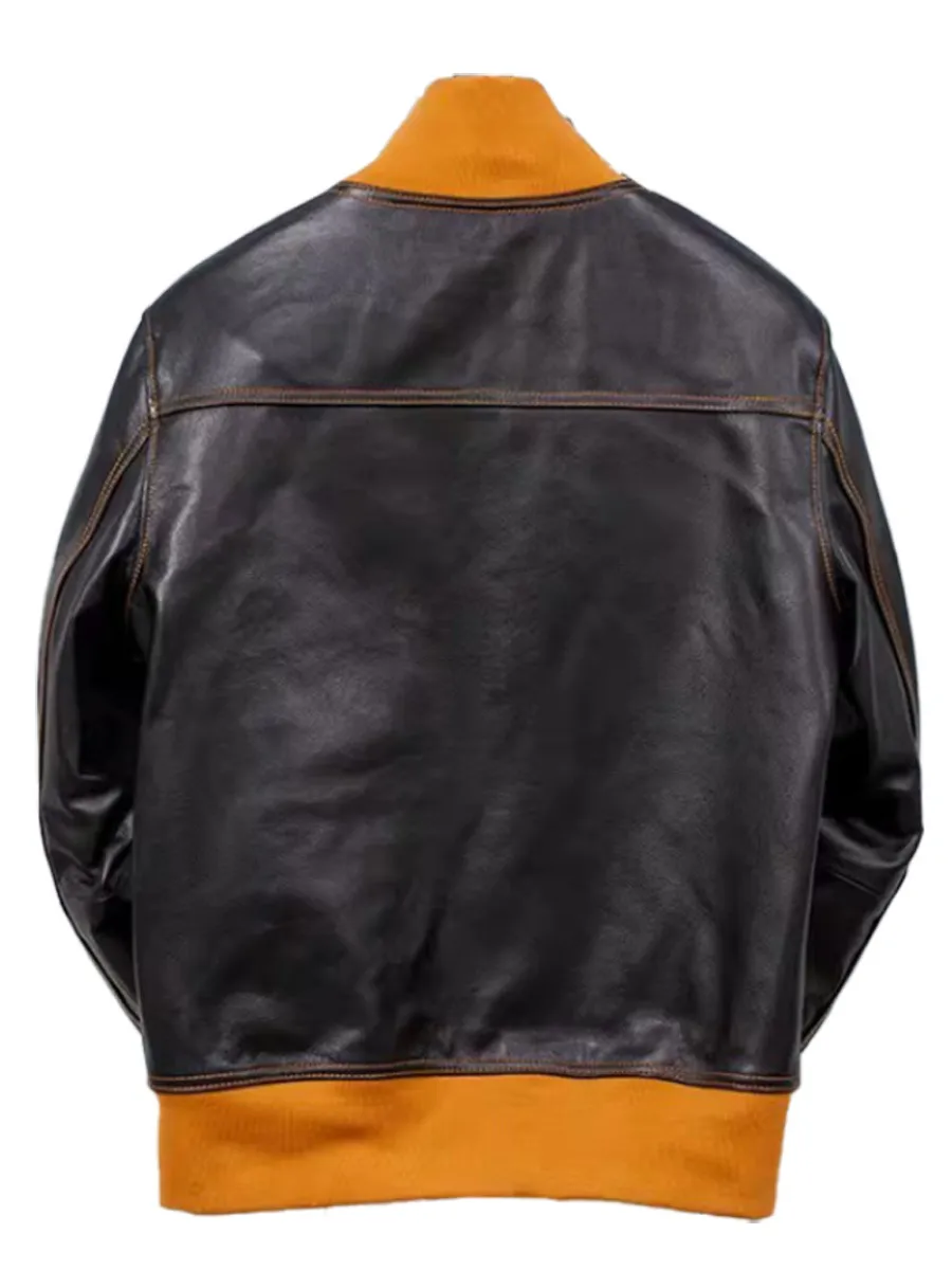 Premium Goat Skin Air Force Leather Flight Jacket - Vintage Style