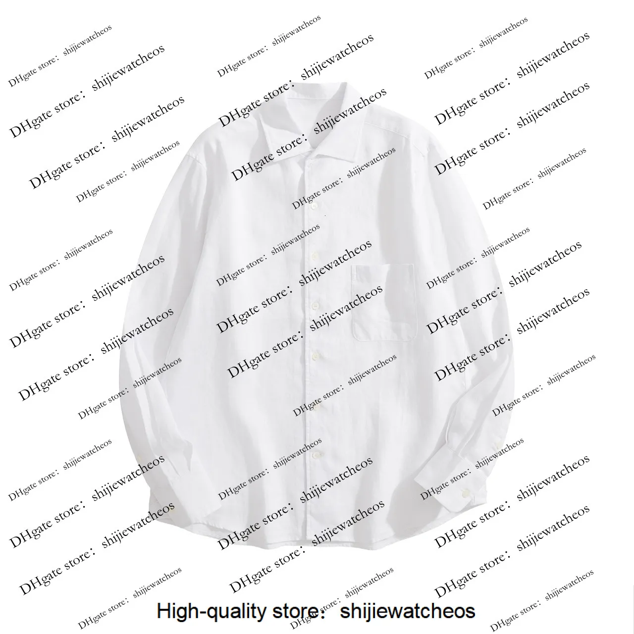 Mens Long Sleeve Linen Shirt with Open Stitch Closure and Square Collar ...