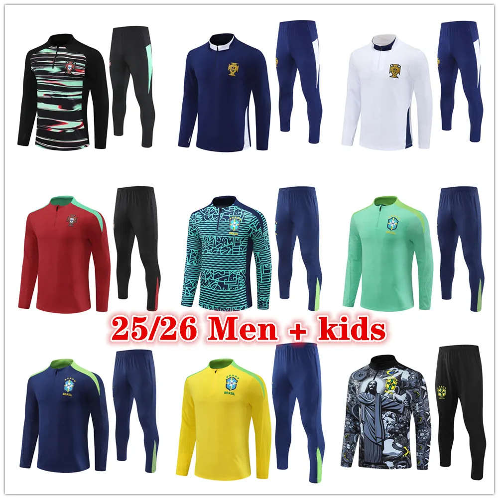 Save Big on Bulk Mens Brazil Tracksuit 2025 2026 Soccer Tracksuit Portugal  Training Suit Men And Kids Brasil 24 25 26 BrazilS Football Tracksuit