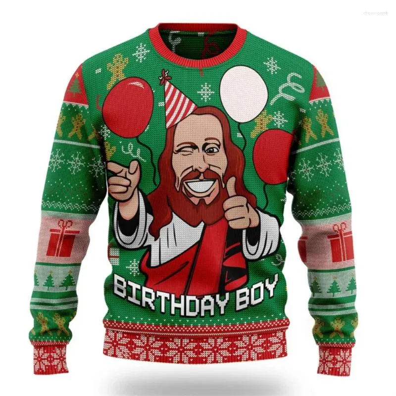 Pull Moche De Noël Homme - Ugly Christmas Sweater Col Rond, Chaud Et Confortable, Manches Longues