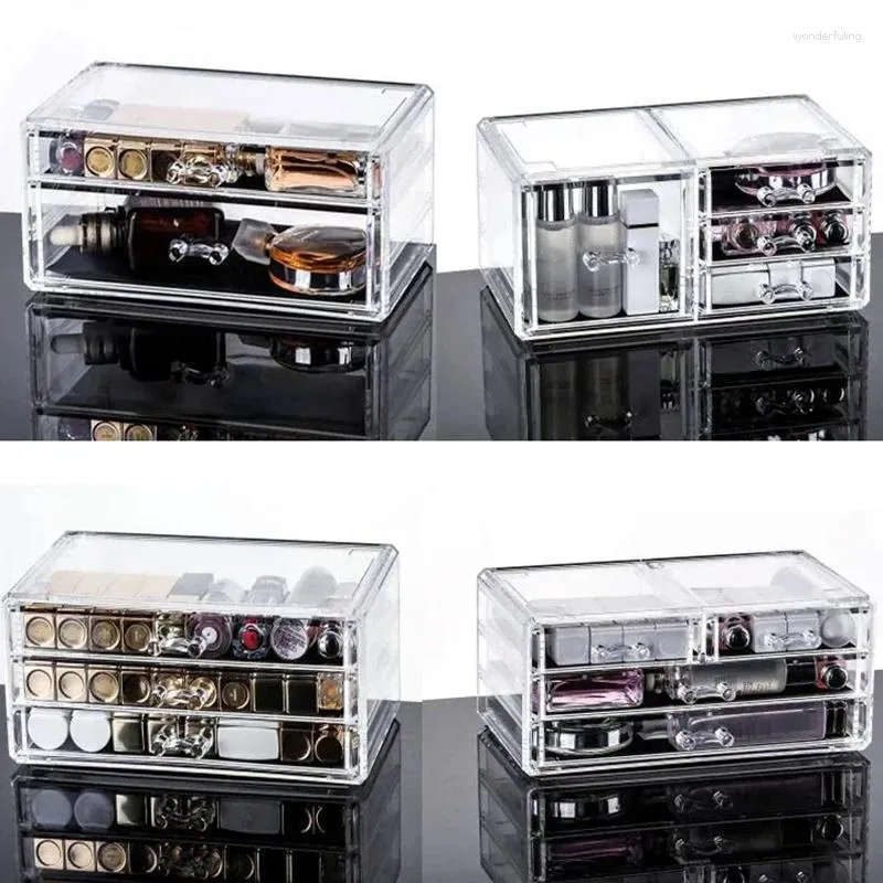 Plastic Makeup Storage Organizer Box with Four Compartments 8 × 5.5 × 3 ...