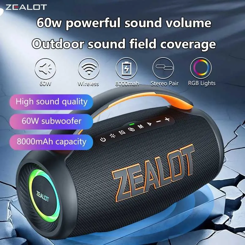 Zealot P12 60W Wireless Speakers Bluetooth HiFi Sound With Bass