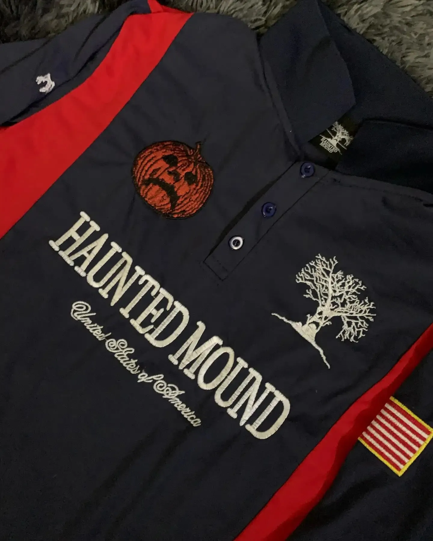 Wholesale Vintage Haunted Mound Long Sleeve Canterbury Polo