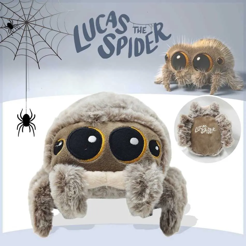 Peluche Araña De 20 Cm – Suave Y Realista De Felpa, Ideal Para Halloween, Cumpleaños Y Decoración De Habitaciones, Para Niños Y Adultos (Gris Marrón)