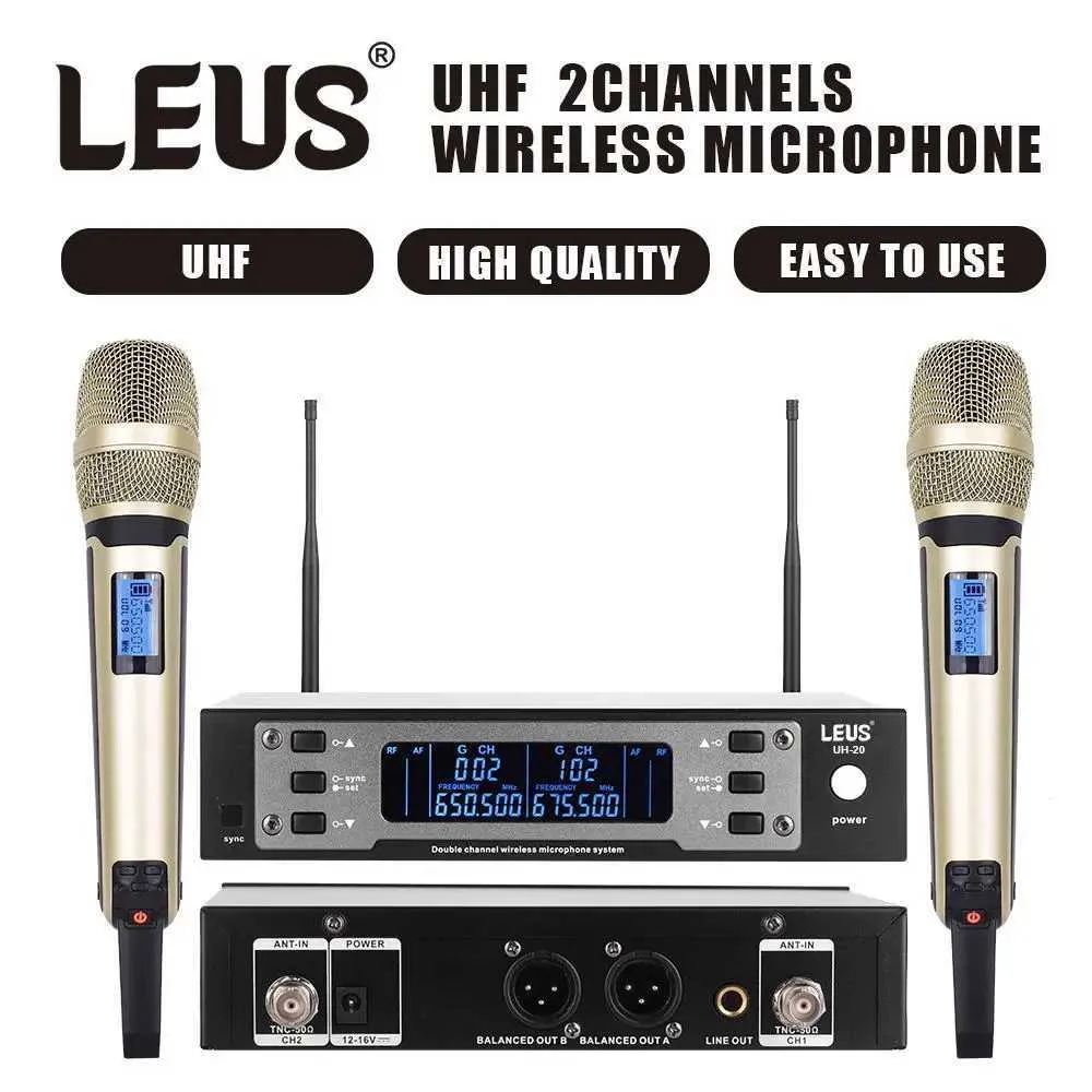 Du Channel Performance LEUS UH-20 UHF EW135G4 SKM9000 Metal Dual Channels Wireless Microphone ...