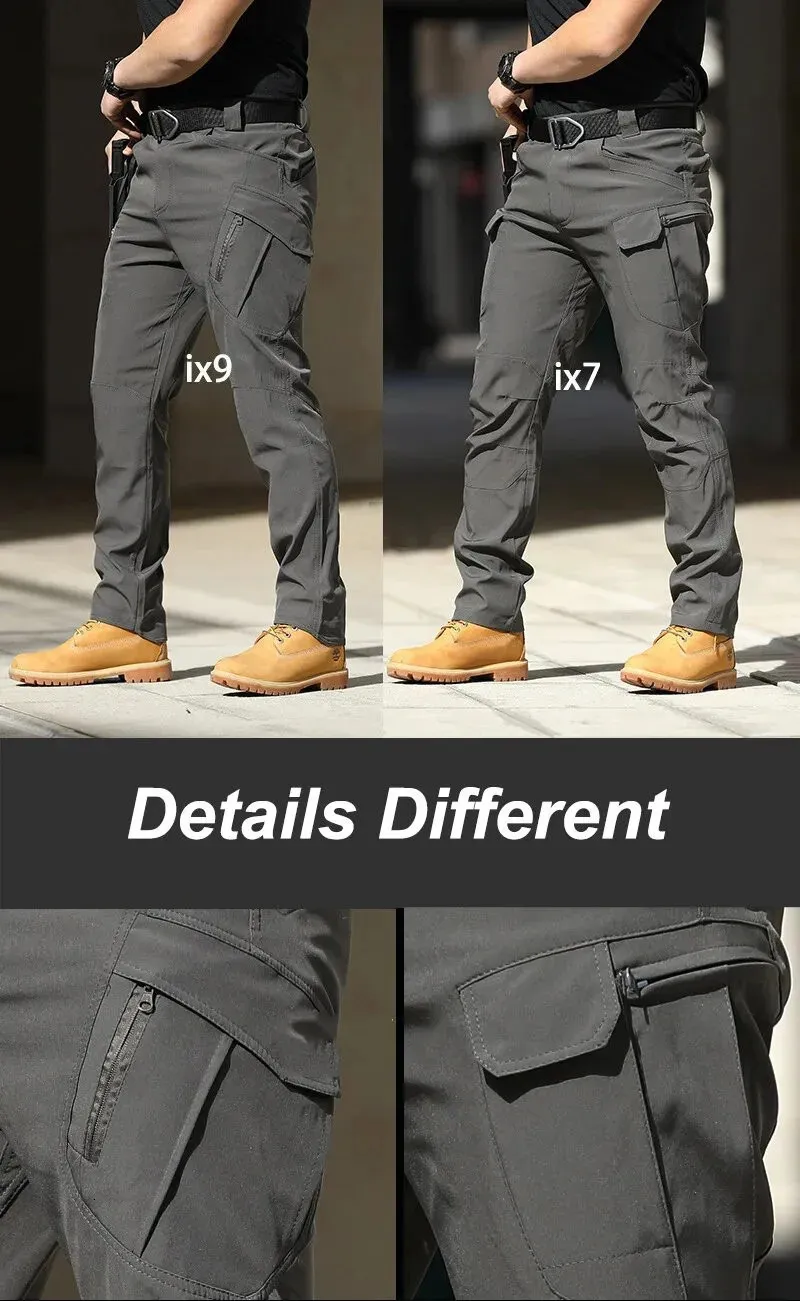 Pantaloni Cargo Techwear Da Uomo – Jogger Multitasche, Stile Streetwear Hip Hop, Neri