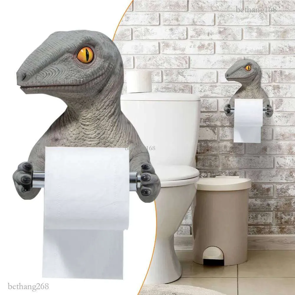RockTrend 3D-Dinosaurier Toilettenpapierhalter – Wandmontage Aus Kunstharz – Hält Toilettenpapierrolle, Lustiges Badezimmer-Deko
