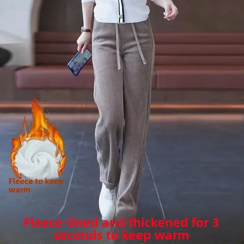 Pantaloni cargo da donna foderati in pile pantaloni della tuta larghi a gamba dritta pantaloni della tuta pantaloni della tuta pantaloni da jogging pantaloni da allenamento a vita alta yoga con tasche