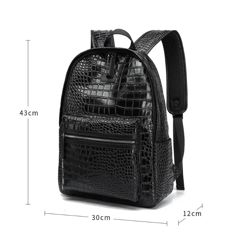 alligator laptop backpack Crocodile Book Bags Backpacks Lightweight Multipurpose Daypack for Men Women Travel Hiking : Electronics The brown leather backpack is made of full grain leather crazy horse with Alligator print Genuine Leather Luxury Alligator Natural