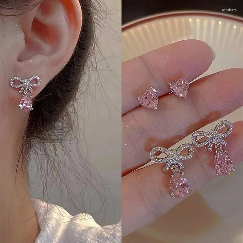 Orecchini Cubiczirconia Pav&egrave; Orecchini A Perno Con Zirconi Ghiacciati - Placcati Oro, Argento O Rosa, Per Uomo E Donna, Nuovi Gioielli Unbranded Stile Hip Hop