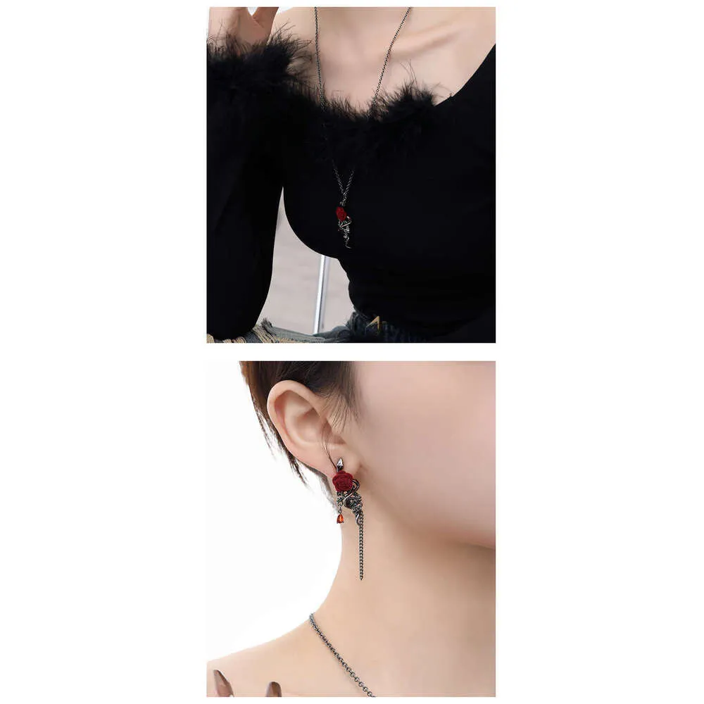 Rose Flower Stud Earrings With Silver Needle For Sweet Cool Girls_voghion.com