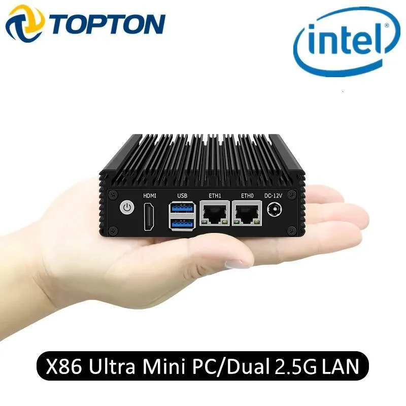 Topton Router Ssd Topton X86 Fanless Mini PC J4125 Quad Core 2x I226 V 2.5G NICs NVMe 2x ...