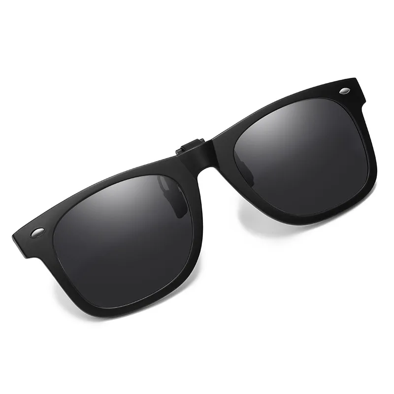 Polarized Clip On Square Frameless Sunglasses with Flip Up  display picture 1