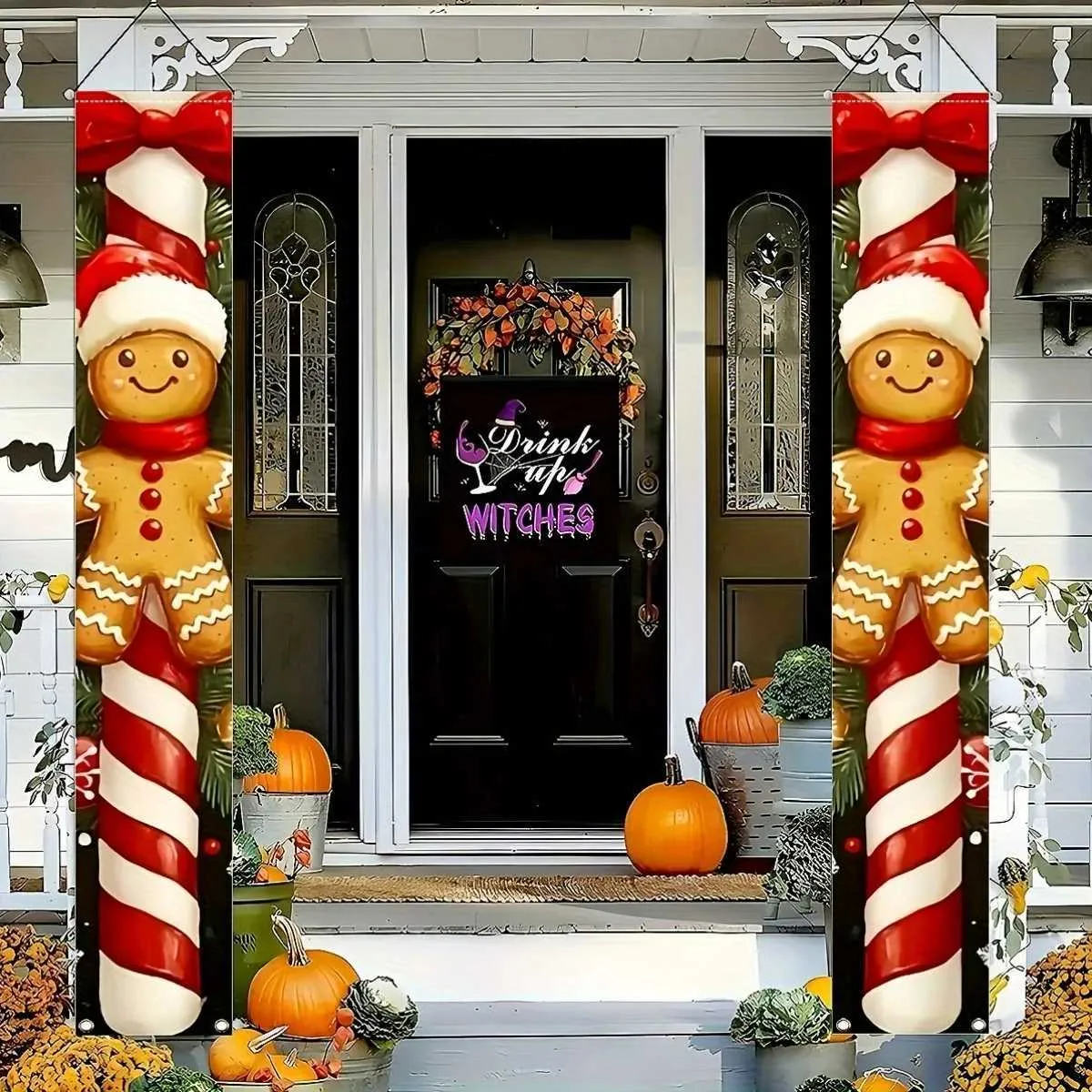 Weihnachts-Türbanner Set – „Merry Christmas“ Vorhang Für Drinnen & Draußen, Wasserdichtes Oxford-Gewebe, 12x70 Zoll, Mit Ösen, Perfekt Für Haustür, Veranda & Partydeko Türdeko Weihnachten