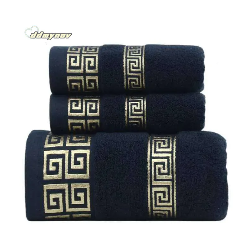 Black Cotton Bathroom Set – Hand, Face & Washcloths, 3‑Piece Gift Towels, 100% Cotton, $17.88 Deal