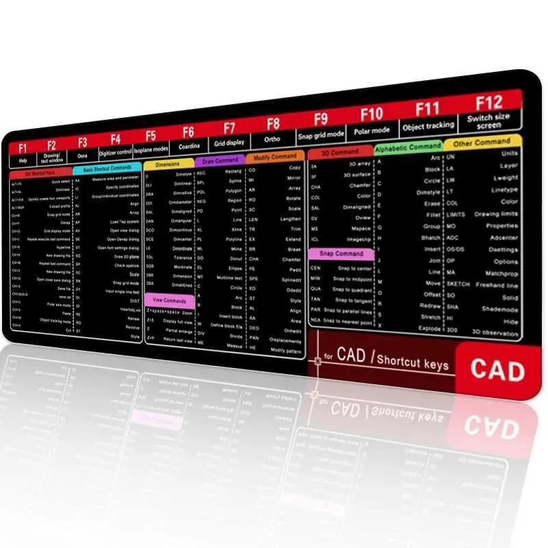 CAD Office Shortcuts XXL Mouse Pad Large Extended Non Slip Desk Mat For ...