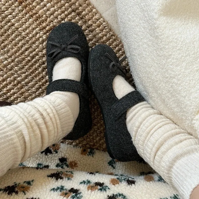 Scarpe basse da donna autunnali in tessuto di lana, alla moda, comode e calde, in cotone e pelliccia, per esterni 251121_voghion.com