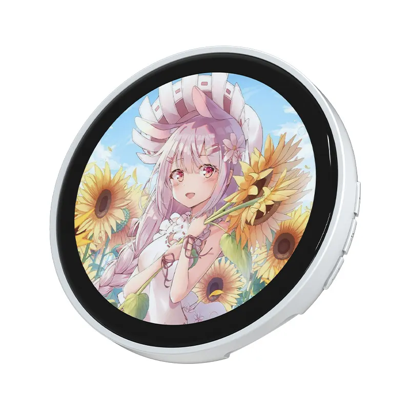 Badge Digitale A Schermo Pixel HD 1.7'' 360x360, Batteria 600 MAh, Autonomia 18h, Per Foto, GIF E Video, Con Clip E Cordino